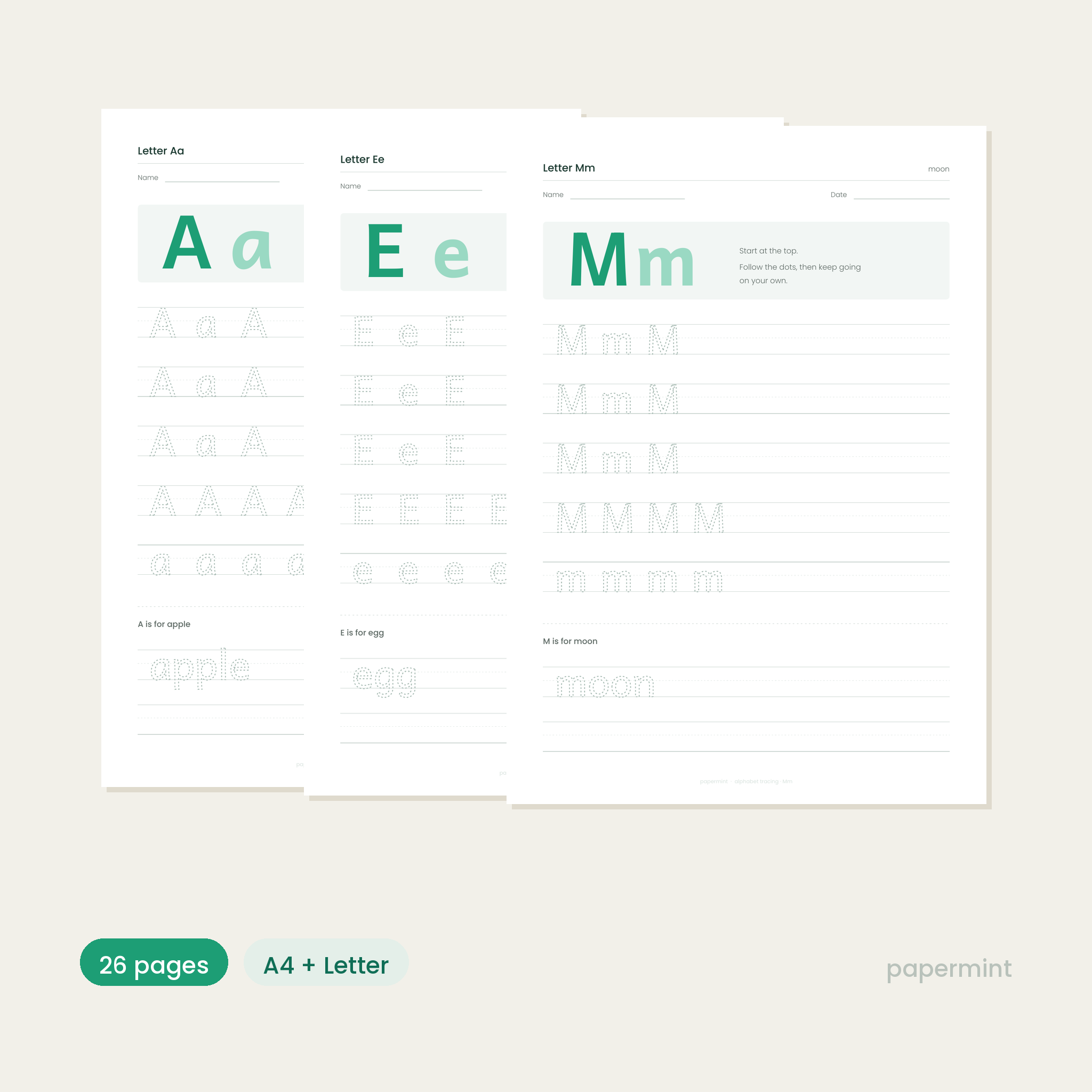 Alphabet tracing workbook