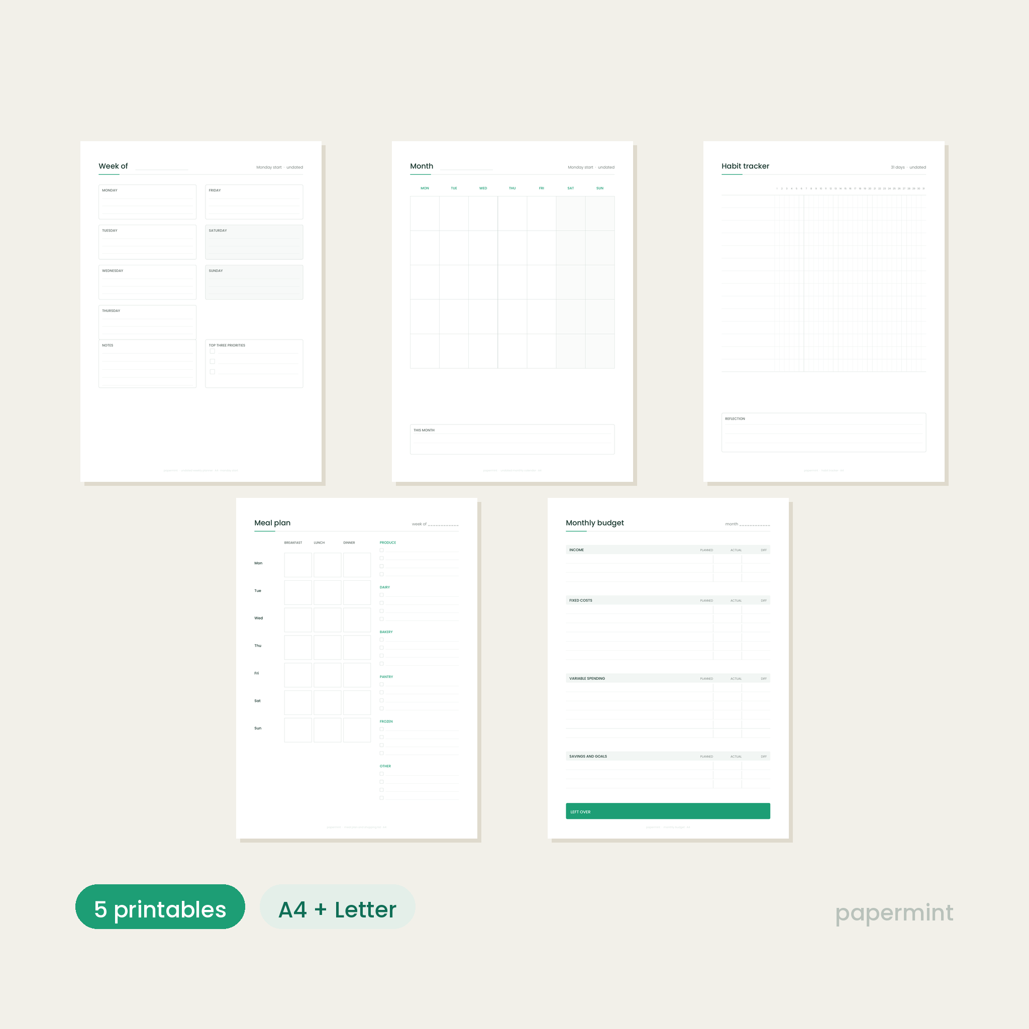 Life admin planner bundle