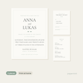 Minimalist wedding invitation suite